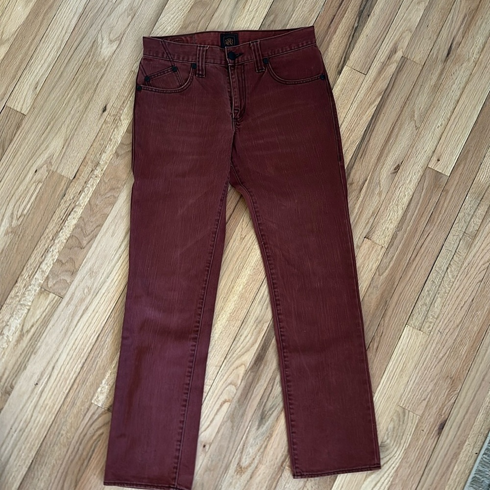 Men’s red jeans
